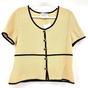 St. John Collection Cream and Black Cardigan